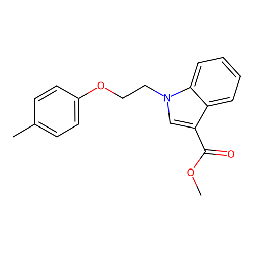 methyl 1-[2-(4-methylphenoxy)ethyl]-1H-indole-3-carboxylate structure