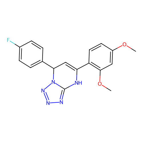 5-(2,4-Dimethoxyphenyl)-7-(4-fluorophenyl)-4,7-dihydrotetrazolo[1,5-a]pyrimidine structure