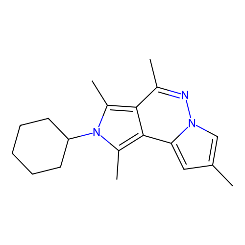 2-cyclohexyl-1,3,4,8-tetramethyl-2H-dipyrrolo[1,2-b:3',4'-d]pyridazine structure