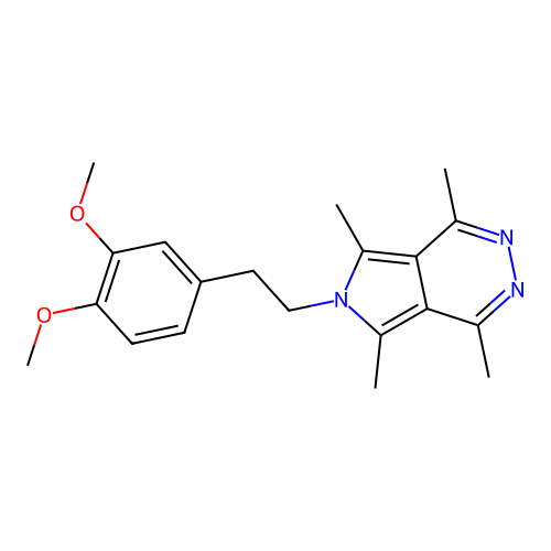 6-[2-(3,4-dimethoxyphenyl)ethyl]-1,4,5,7-tetramethyl-6H-pyrrolo[3,4-d]pyridazine structure