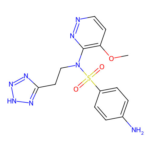 Sulfanilamide, N-(methoxypyridazinyl)-N-(2-(1H-tetrazol-5-yl)ethyl)- structure