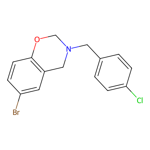 6-bromo-3-(4-chlorobenzyl)-3,4-dihydro-2H-1,3-benzoxazine structure