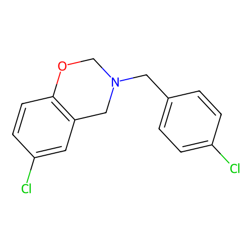 6-chloro-3-(4-chlorobenzyl)-3,4-dihydro-2H-1,3-benzoxazine structure