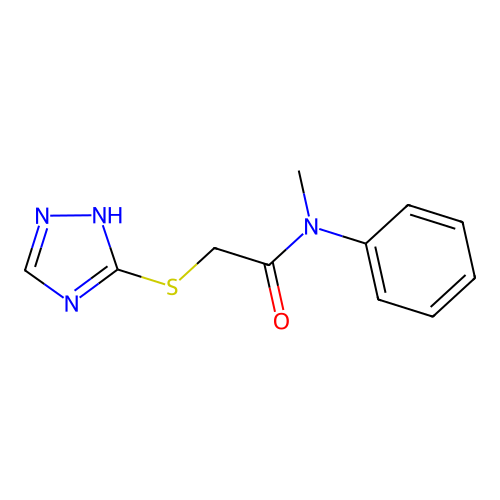 N-methyl-N-phenyl-2-(1H-1,2,4-triazol-5-ylsulfanyl)acetamide structure