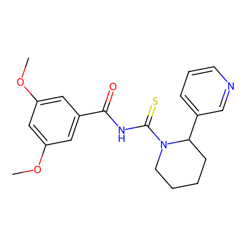 3,5-Dimethoxy-N~1~-{[2-(3-pyridyl)piperidino]carbothioyl}benzamide structure