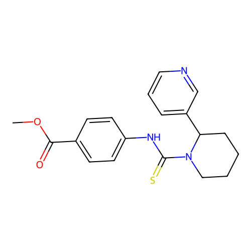 Methyl 4-({[2-(pyridin-3-yl)piperidin-1-yl]carbonothioyl}amino)benzoate structure