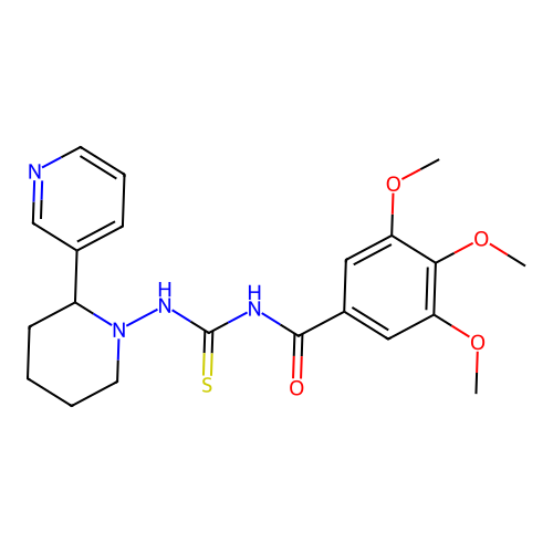 3,4,5-trimethoxy-N-((2-(pyridin-3-yl)piperidin-1-yl)carbamothioyl)benzamide structure