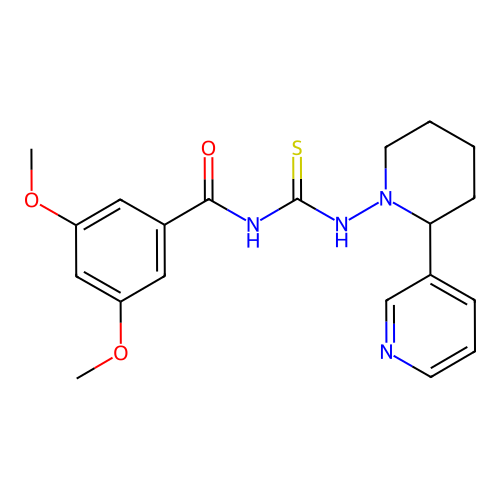 3,5-dimethoxy-N-((2-(pyridin-3-yl)piperidin-1-yl)carbamothioyl)benzamide structure