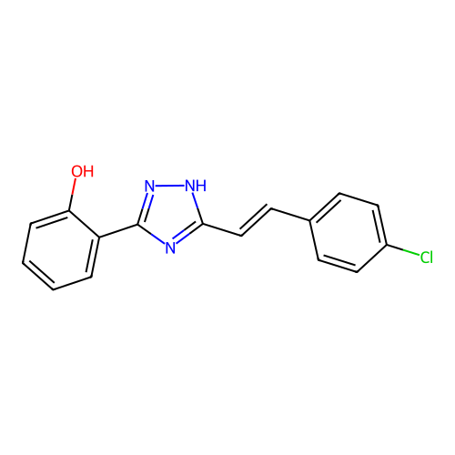 2-{3-[2-(4-chlorophenyl)vinyl]-1H-1,2,4-triazol-5-yl}phenol structure