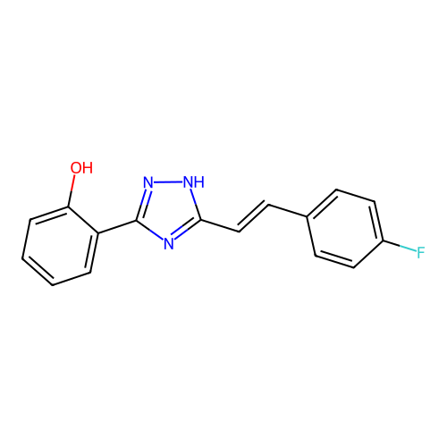 2-{3-[2-(4-fluorophenyl)vinyl]-1H-1,2,4-triazol-5-yl}phenol structure