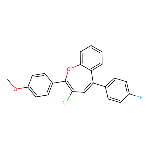 3-Chloro-5-(4-fluorophenyl)-2-(4-methoxyphenyl)-1-benzoxepine structure