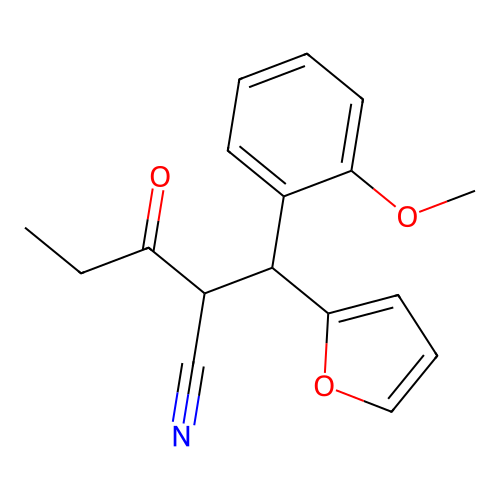 2-[2-Furyl(2-methoxyphenyl)methyl]-3-oxopentanenitrile structure