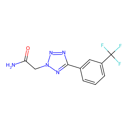 2-(5-(3-(trifluoromethyl)phenyl)-2H-tetrazol-2-yl)acetamide structure