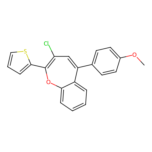 3-Chloro-5-(4-methoxyphenyl)-2-(thiophen-2-yl)-1-benzoxepine structure