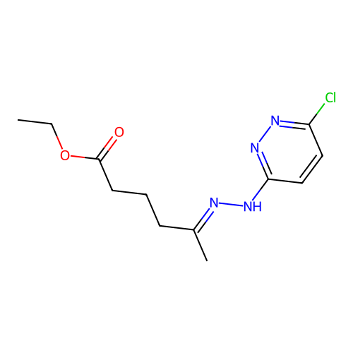 Hexanoic acid, 5-(2-(6-chloro-3-pyridazinyl)hydrazinylidene)-, ethyl ester structure
