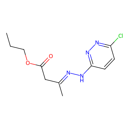 Butanoic acid, 3-((6-chloro-3-pyridazinyl)hydrazono)-, propyl ester structure
