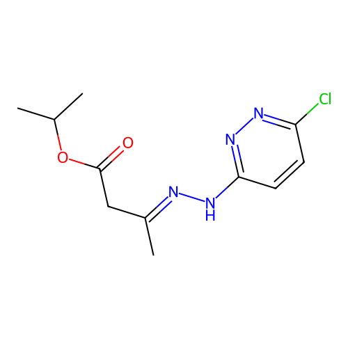 Butyric acid, 3-(2-(6-chloro-3-pyridazinyl)hydrazinylidene)-, isopropyl ester structure