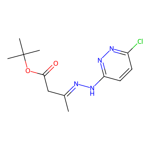 Butanoic acid, 3-((6-chloro-3-pyridazinyl)hydrazono)-, 1,1-dimethylethyl ester structure