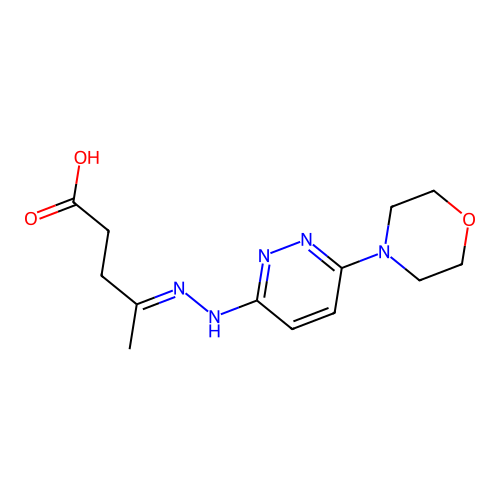 Valeric acid, 4-(2-(6-morpholino-3-pyridazinyl)hydrazinylidene)- structure