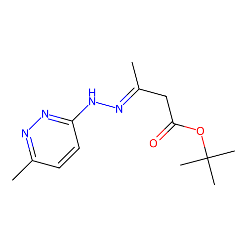 Butyric acid, 3-(2-(6-methyl-3-pyridazinyl)hydrazinylidene)-, tert-butyl ester structure