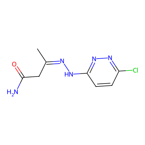 (3Z)-3-[(6-chloropyridazin-3-yl)hydrazinylidene]butanamide structure