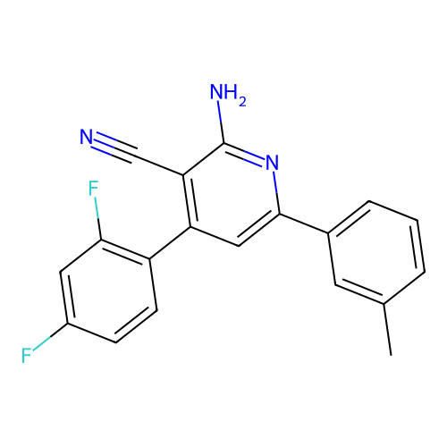 2-Amino-4-(2,4-difluorophenyl)-6-(3-methylphenyl)pyridine-3-carbonitrile structure