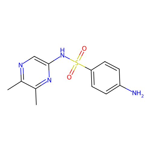 2-Sulfanilamido-5,6-dimethylpyrazine structure