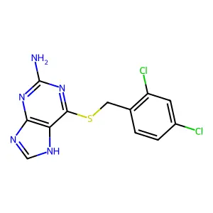 6-[(2,4-dichlorophenyl)methylsulfanyl]-5H-purin-2-amine structure