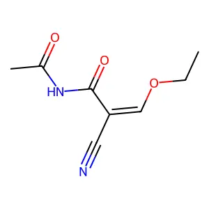 N-acetyl-2-cyano-3-ethoxyprop-2-enamide structure
