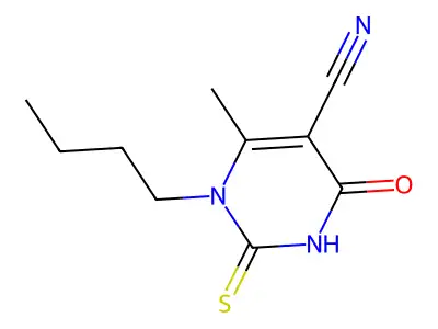 1-Butyl-6-methyl-4-oxo-2-sulfanylidenepyrimidine-5-carbonitrile structure