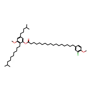 3-Methoxy-2-(9-methyldecyl)-5-(4-methylpentyl)phenyl 17-(3-chloro-4-methoxyphenyl)heptadecanoate structure