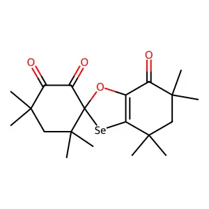 4,4,4',4',6,6,6',6'-octamethylspiro[5H-1,3-benzoxaselenole-2,3'-cyclohexane]-1',2',7-trione structure