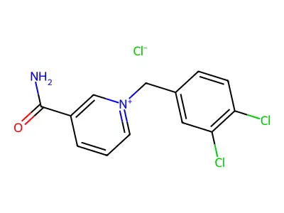 3-Carbamoyl-1-[(3,4-dichlorophenyl)methyl]pyridin-1-ium chloride structure