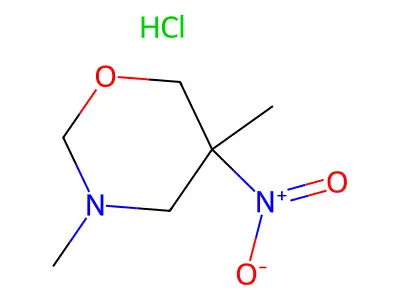 2H-1,3-Oxazine, tetrahydro-3,5-dimethyl-5-nitro-, hydrochloride structure