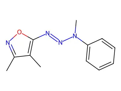 N-[(3,4-dimethyl-1,2-oxazol-5-yl)diazenyl]-N-methylaniline structure