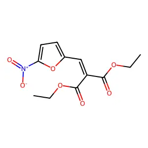 Propanedioic acid, ((5-nitro-2-furanyl)methylene)-, diethyl ester structure