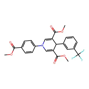 dimethyl 1-(4-(methoxycarbonyl)phenyl)-4-(3-(trifluoromethyl)phenyl)-1,4-dihydropyridine-3,5-dicarboxylate structure