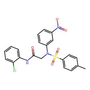 N-(2-chlorophenyl)-2-(N-(4-methylphenyl)sulfonyl-3-nitroanilino)acetamide structure