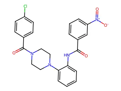 N-[2-[4-(4-chlorobenzoyl)piperazin-1-yl]phenyl]-3-nitrobenzamide structure