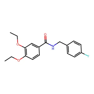 3,4-diethoxy-N-[(4-fluorophenyl)methyl]benzamide structure