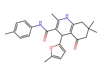 2,7,7-trimethyl-4-(5-methylfuran-2-yl)-N-(4-methylphenyl)-5-oxo-1,4,6,8-tetrahydroquinoline-3-carboxamide structure