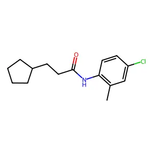 N-(4-chloro-2-methylphenyl)-3-cyclopentylpropanamide structure
