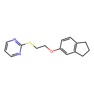 2-{[2-(2,3-dihydro-1H-inden-5-yloxy)ethyl]sulfanyl}pyrimidine structure