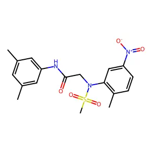 N-(3,5-dimethylphenyl)-2-(2-methyl-N-methylsulfonyl-5-nitroanilino)acetamide structure