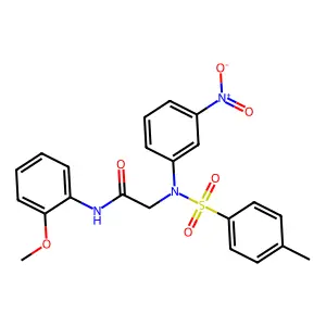 N-(2-methoxyphenyl)-2-(N-(4-methylphenyl)sulfonyl-3-nitroanilino)acetamide structure