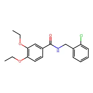 N-[(2-chlorophenyl)methyl]-3,4-diethoxybenzamide structure