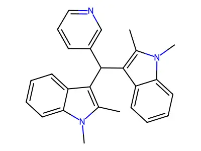 3-[(1,2-Dimethylindol-3-yl)-pyridin-3-ylmethyl]-1,2-dimethylindole structure