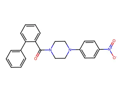 [4-(4-Nitrophenyl)piperazin-1-yl]-(2-phenylphenyl)methanone structure