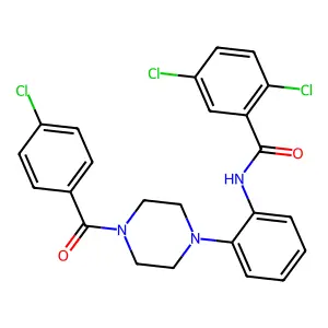 2,5-dichloro-N-[2-[4-(4-chlorobenzoyl)piperazin-1-yl]phenyl]benzamide structure