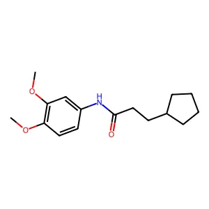 3-cyclopentyl-N-(3,4-dimethoxyphenyl)propanamide structure